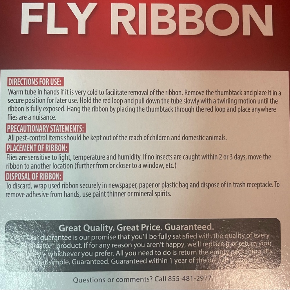 Fly Ribbon ELIMINATOR 16 ct Pest Control Sticky Paper Traps Flying Insects NIB - Picture 3 of 6